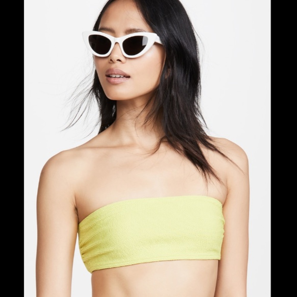 SOLID & STRIPED Violet Lime Squiggle Bikini Top XL